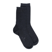 Chaussettes femme Soft Coton à bord souple - Gris foncé | Doré Doré