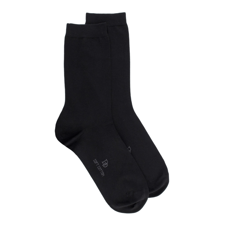 Chaussettes femme Soft Coton à bord souple - Noir | Doré Doré