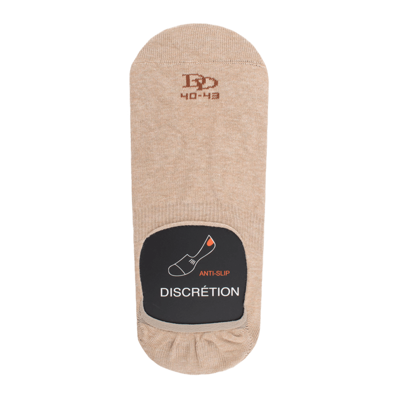 Chaussettes homme invisibles en coton égyptien - Beige Sable | Doré Doré