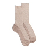 Chaussette laine Angora et lurex brillant - Capuccino | Doré Doré