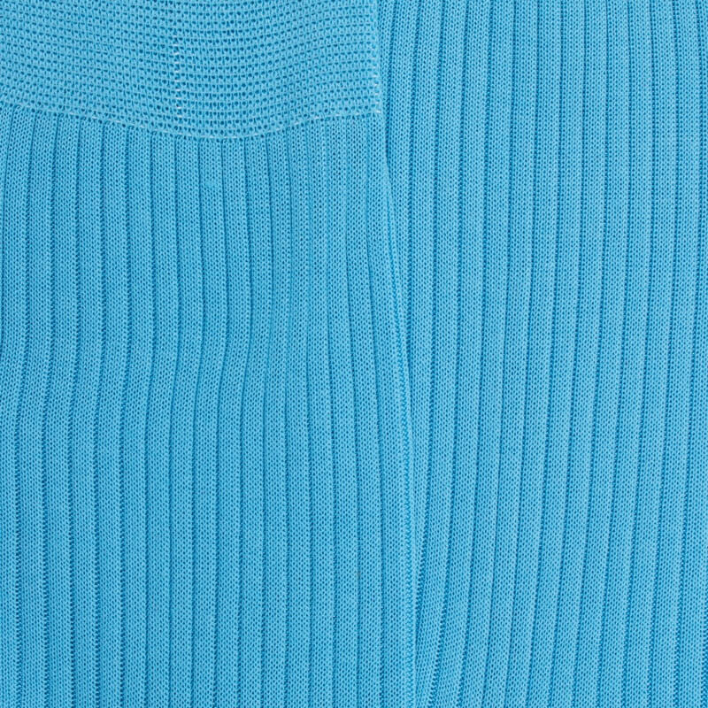 Chaussettes homme à côtes 100% fil d'Écosse - Bleu Pirogue | Doré Doré