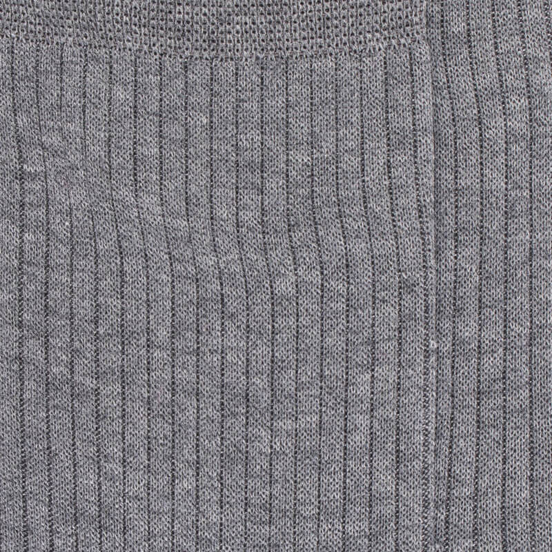 Chaussettes Homme côtelées en pur fil d'Ecosse - Gris moyen | Doré Doré