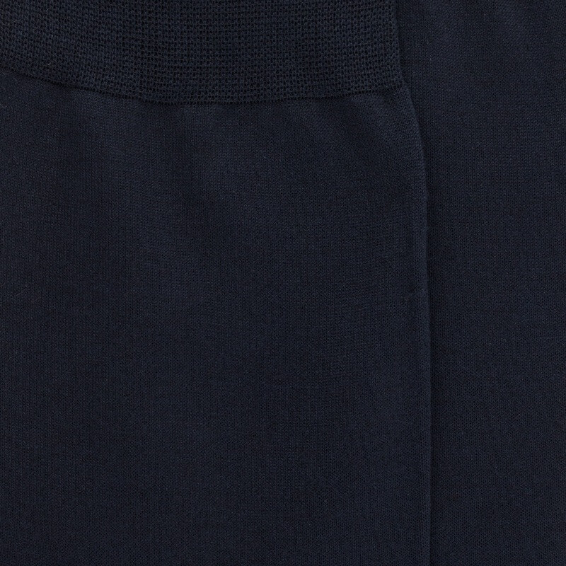 Chaussettes Homme pur fil d'écosse en maille jersey - Bleu marine foncé | Doré Doré