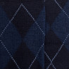 Mi-bas homme en laine mérinos et motifs jacquard - Bleu | Doré Doré