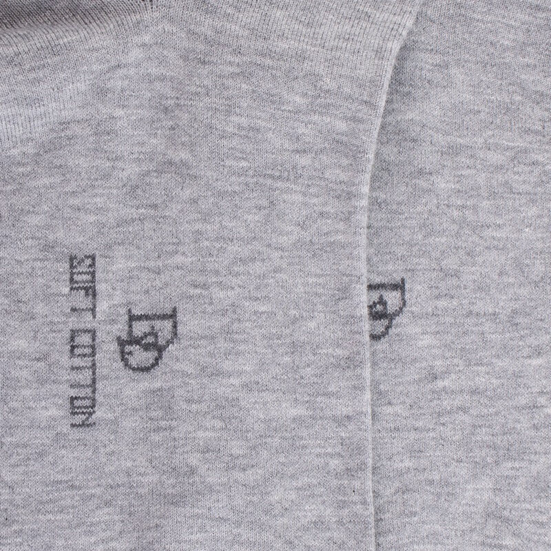 Socquettes avec bord roulé en coton égyptien - Gris | Doré Doré