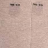 Chaussettes femme invisible en coton et bandes anti-glisse - Beige | Doré Doré
