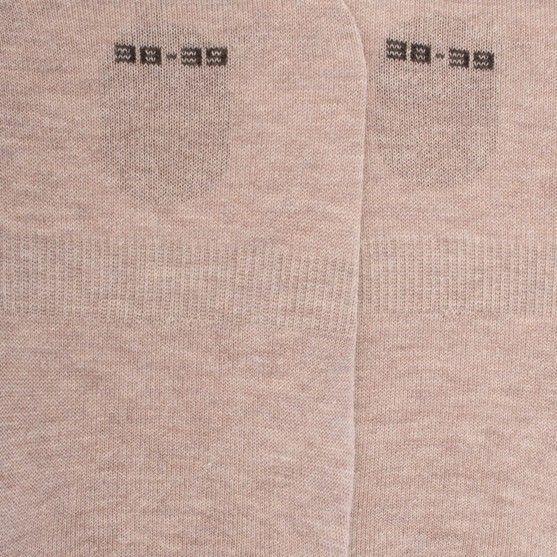 Chaussettes femme invisible en coton et bandes anti-glisse - Beige | Doré Doré