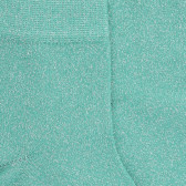 Socquettes femme en coton doux et effet brillant lurex - Vert | Doré Doré