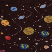 Chaussettes en coton motifs planètes - Marron | Doré Doré