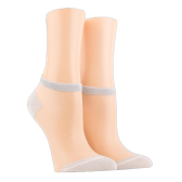 Socquettes transparentes avec pointes et talons brillants lurex - Blanc et argent