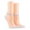 Socquettes transparentes avec pointes et talons brillants lurex - Blanc et argent