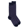Chaussettes en coton égyptien pour hommes avec motifs de cubes en 3D - Bleu Matelot