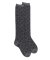 Chaussettes longues pour femmes en coton égyptien et cachemire avec effet brillant à motifs de diamants - Noir