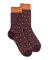 Chaussettes pour femmes en laine polaire à motifs de diamants - Bordeaux