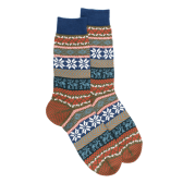 Chaussettes homme en laine à motif de Noël - Vert lichen | Doré Doré