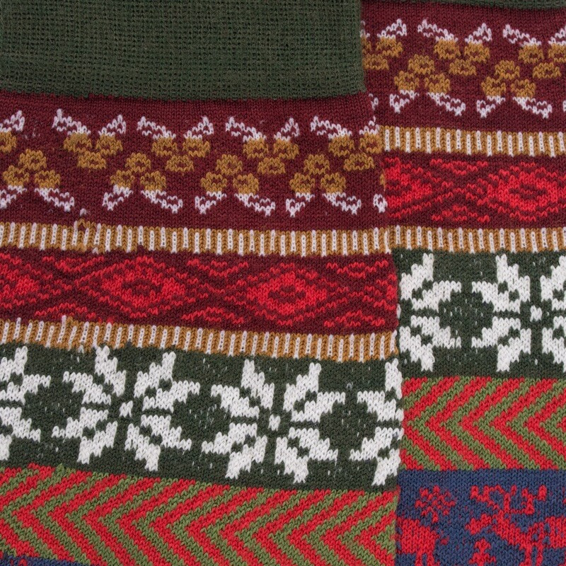 Chaussettes homme en laine à motif de Noël - Rouge pommard | Doré Doré