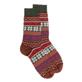 Chaussettes homme en laine à motif de Noël - Rouge pommard | Doré Doré