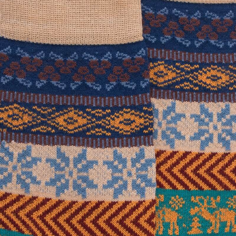 Chaussettes homme en laine à motif de Noël - Bleu Voilier | Doré Doré