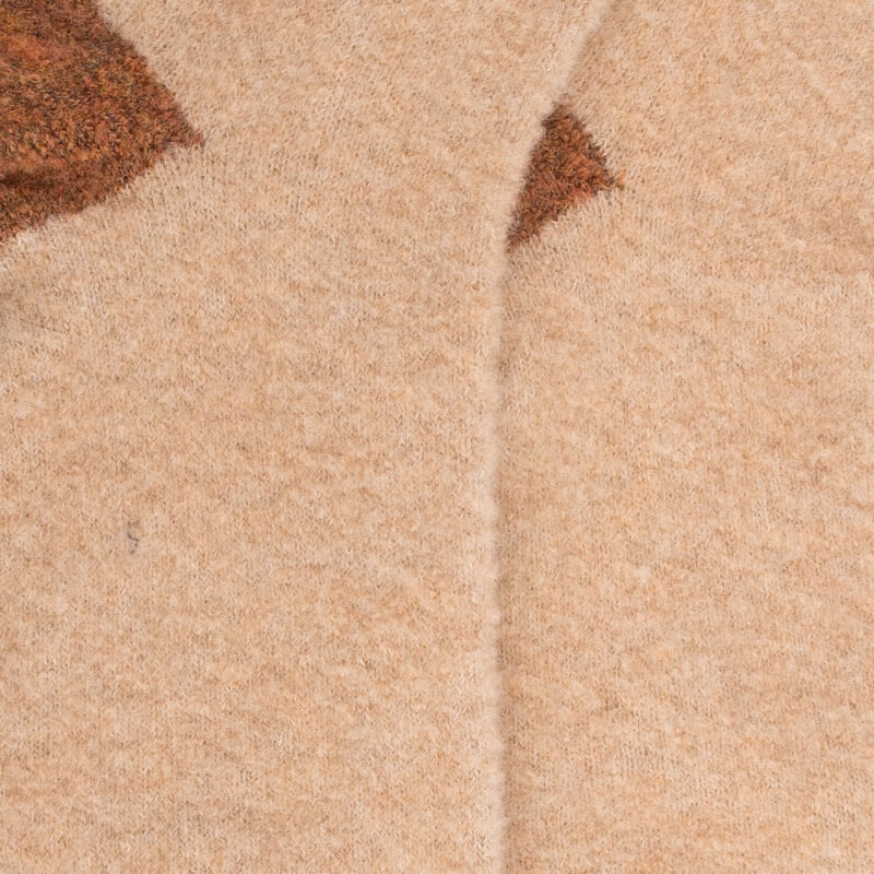 Mi-bas femme en laine polaire - Beige Désert & Orange écureuil | Doré Doré