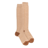 Mi-bas femme en laine polaire - Beige Désert & Orange écureuil | Doré Doré