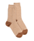 Chaussettes femme en laine polaire - Beige Désert & Orange écureuil