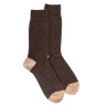 Chaussettes homme en laine polaire - Couleur café & Beige Désert