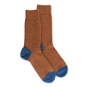 Chaussettes homme en laine polaire - Orange écureuil & Bleu saphir