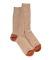 Chaussettes homme en laine polaire - Beige Désert & Orange cognac
