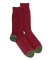 Chaussettes homme en laine polaire - Rouge pommard & Vert Campagne