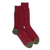 Chaussettes homme en laine polaire - Rouge pommard & Vert Campagne | Doré Doré