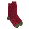 Chaussettes homme en laine polaire - Rouge pommard & Vert Campagne