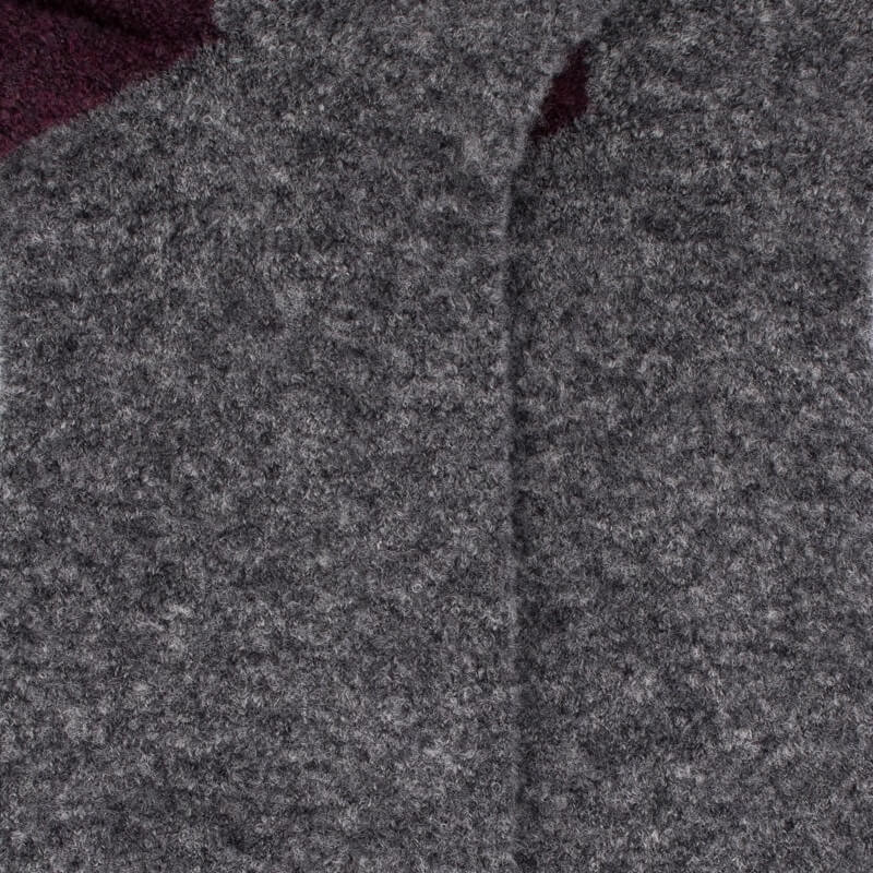 Chaussettes homme en laine polaire - Gris oxford & Bordeaux | Doré Doré