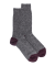 Chaussettes homme en laine polaire - Gris oxford & Bordeaux
