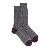 Chaussettes homme en laine polaire - Gris oxford & Bordeaux | Doré Doré