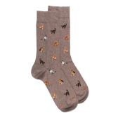 Chaussettes homme en coton à motif chats - Blanc Grive | Doré Doré