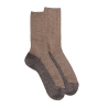 Chaussettes femme en laine et angora sans bord élastique effet brillant - Brun fourmi & Camel