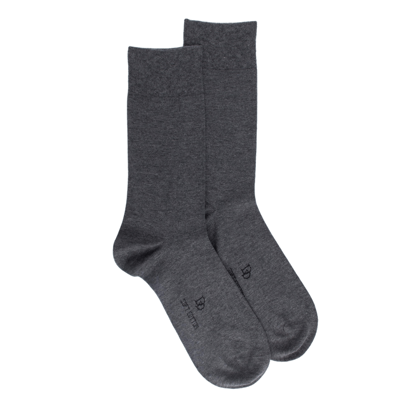 Chaussettes homme fines en coton égyptien - Gris oxford | Doré Doré