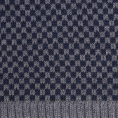 Écharpe pour homme en laine vierge à motifs rectangulaires bicolores. - Gris oxford & Bleu Voilier | Doré Doré