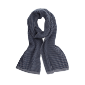 Écharpe pour homme en laine vierge à motifs rectangulaires bicolores. - Gris oxford & Bleu Voilier | Doré Doré