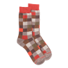 Chaussettes homme échiquier en coton - Multicolore