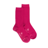 Chaussettes enfant en laine et coton - Rose oléandre