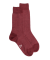 Chaussettes homme caviar en laine merinos - Rouge pommard & Rose Jouy