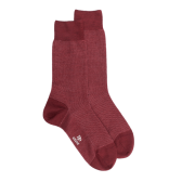 Chaussettes homme caviar en laine merinos - Rouge pommard & Rose Jouy | Doré Doré