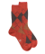 Chaussettes homme en laine mérinos à motif à losanges - Orange henné & Orange écureuil
