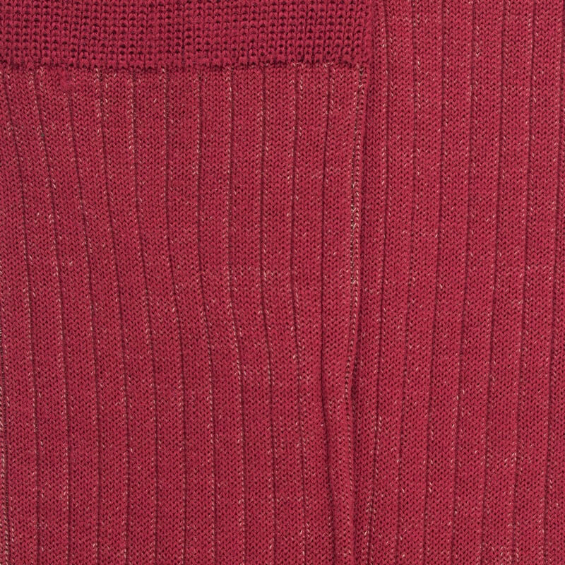 Chaussettes côtelé bicolores homme en laine et coton doux - Rouge pommard & Beige Sable | Doré Doré