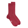 Chaussettes côtelé bicolores homme en laine et coton doux - Rouge pommard & Beige Sable | Doré Doré