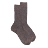 Chaussettes côtelé bicolores homme en laine et coton doux - Brun loutre & Bleu | Doré Doré