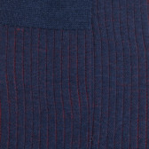 Chaussettes côtelé bicolores homme en laine et coton doux - Bleu Caban & Rouge brique | Doré Doré
