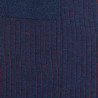 Chaussettes côtelé bicolores homme en laine et coton doux - Bleu Caban & Rouge brique | Doré Doré