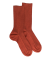 Chaussettes homme à côtes sans bord élastique en coton égyptien - Orange cognac